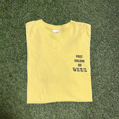 Post Malone Stoney Tour Yellow Tee Size XL USED v1980