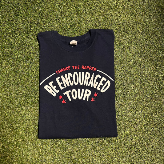 Chance Be Encouraged Tour Navy Tee Size Large USED v1983