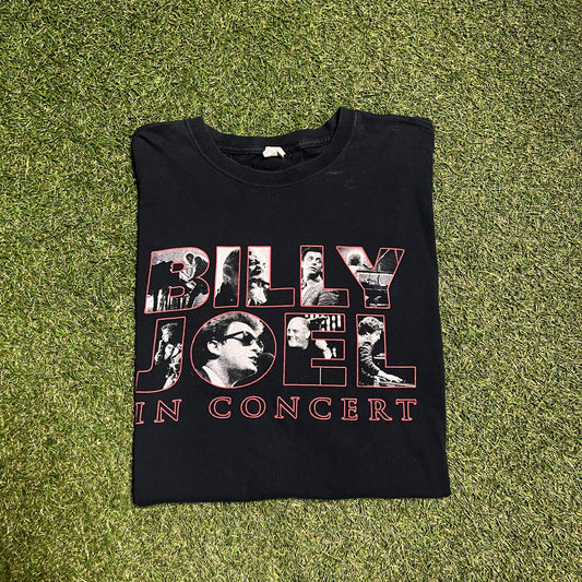 Billy Joel in concert tee black gildan tag Size XL USED v12468