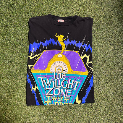 Twilight zone tower of terror tee black Size XL USED v13182