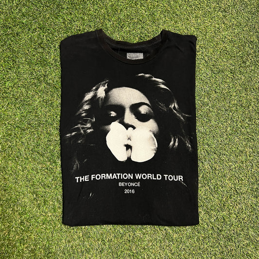 Beyonce Formation World Tour 2016 Black Tee Size XL USED v3405