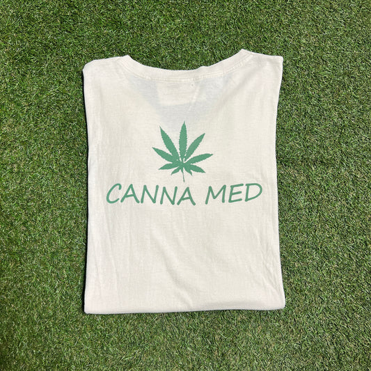 Canna Med Medical Doc V Neck Tee White Size XL USED v10345
