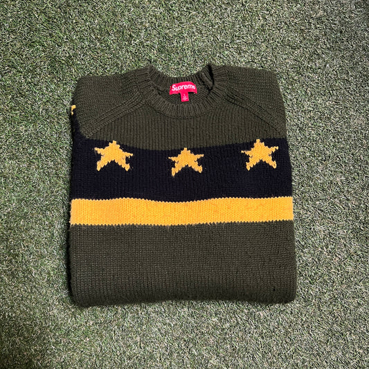 Supreme Star Sweater Size Large USED x11654