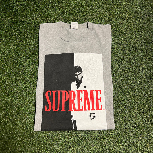 Supreme Scarface Split Tee grey Size Medium USED x11651