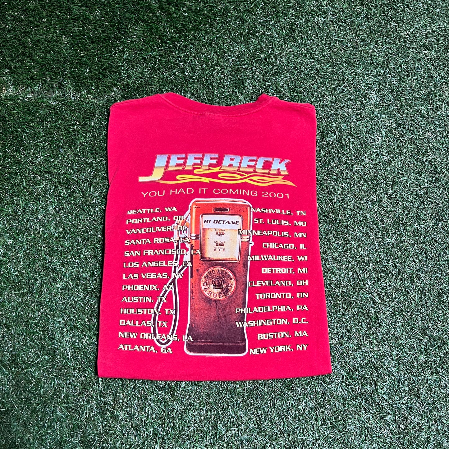 2001 Jeff beck tee red Size Large USED v14132