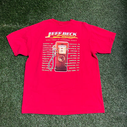 2001 Jeff beck tee red Size Large USED v14132