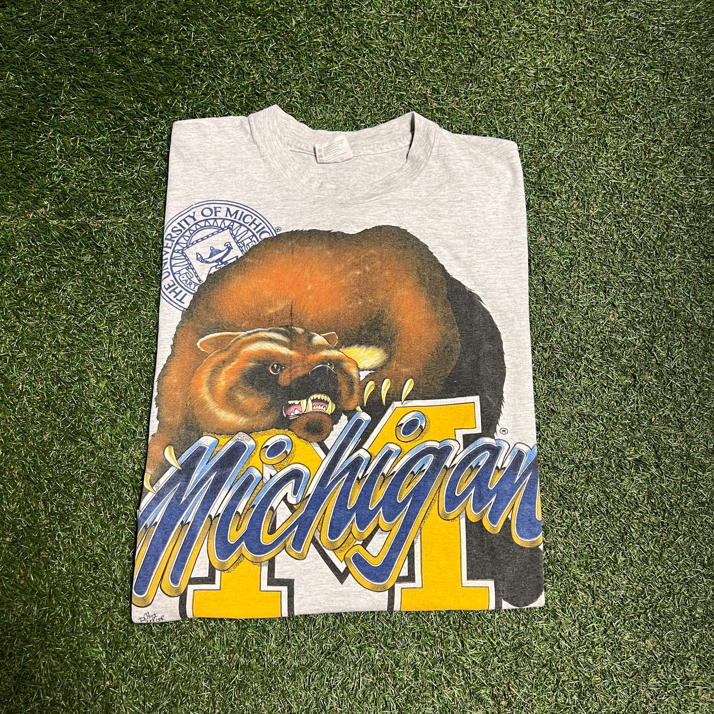 Chuck Buckler Michigan tee grey Size XL USED v14130