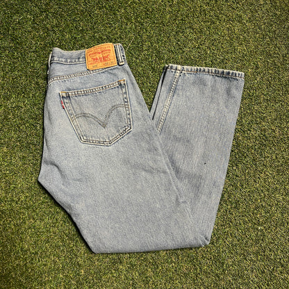 Levis 505 Blue Jeans Size 33x32 USED v15299
