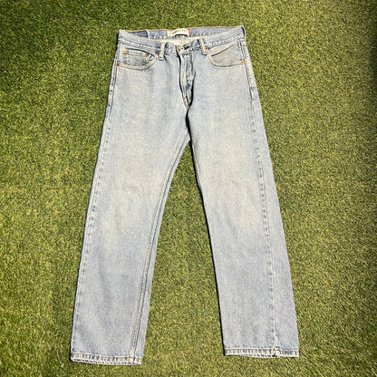 Levis 505 Blue Jeans Size 33x32 USED v15299