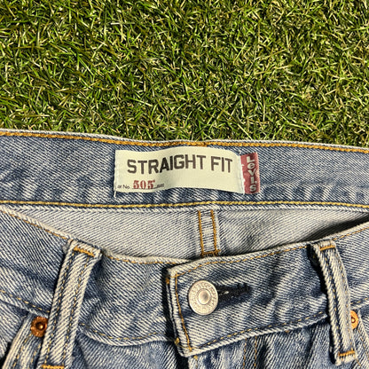 Levis 505 Blue Jeans Size 33x32 USED v15299