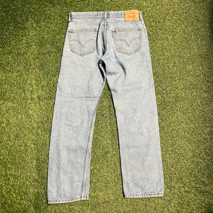 Levis 505 Blue Jeans Size 33x32 USED v15299