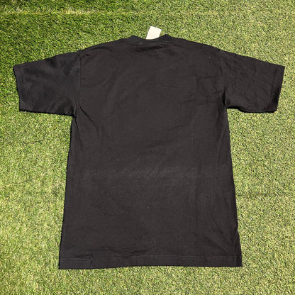 1998 WCW Goldberg Vinyl Patch Logo Black Tee Size Medium NEW v15332