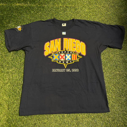 1998 San Diego Super Bowl Navy Tee Size XL NEW v14171