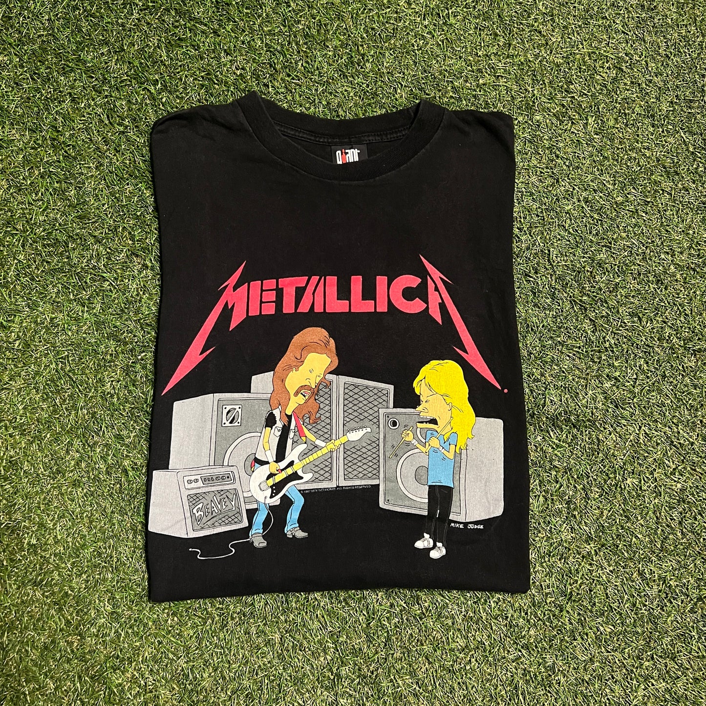 1997 Metallica Beavis and Butthead Black Tee Size Large USED v14166