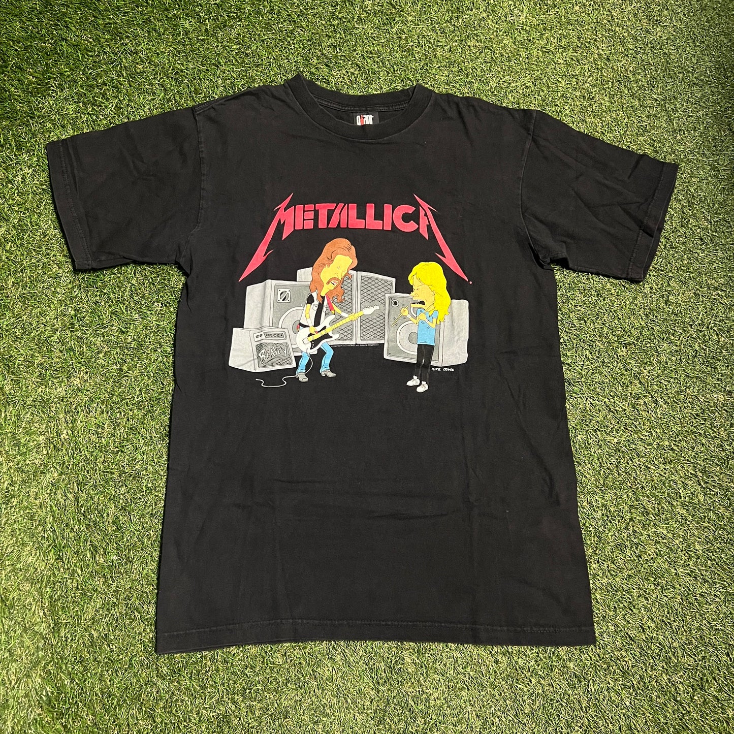 1997 Metallica Beavis and Butthead Black Tee Size Large USED v14166