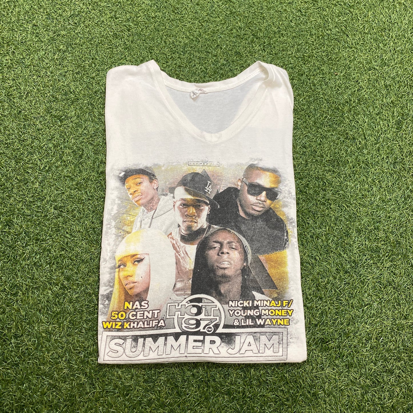 Hot 97 Summer Jam 2014 White Tee Size XL USED v3668