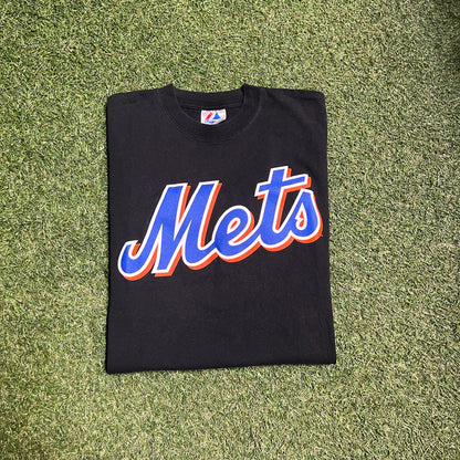 1990s Mets #3 Pfeiffer Black Tee Size XL USED v14180