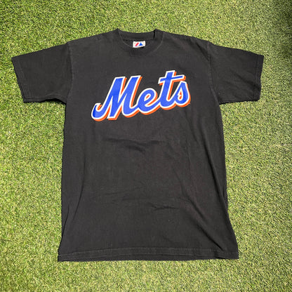 1990s Mets #3 Pfeiffer Black Tee Size XL USED v14180