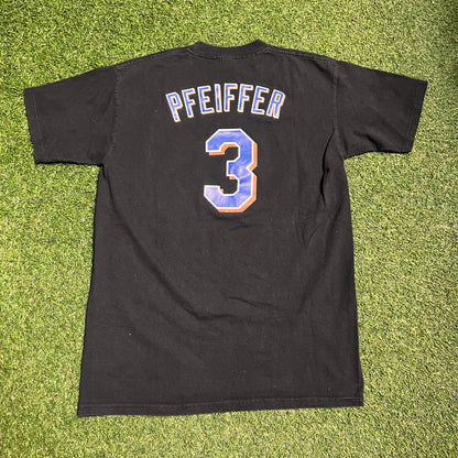 1990s Mets #3 Pfeiffer Black Tee Size XL USED v14180