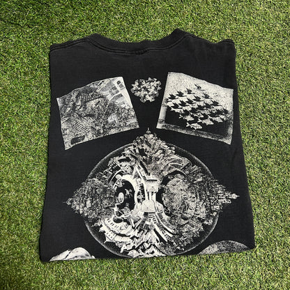 1991 MC Escher Longsleeve Black Art Tee Size XL USED v15307