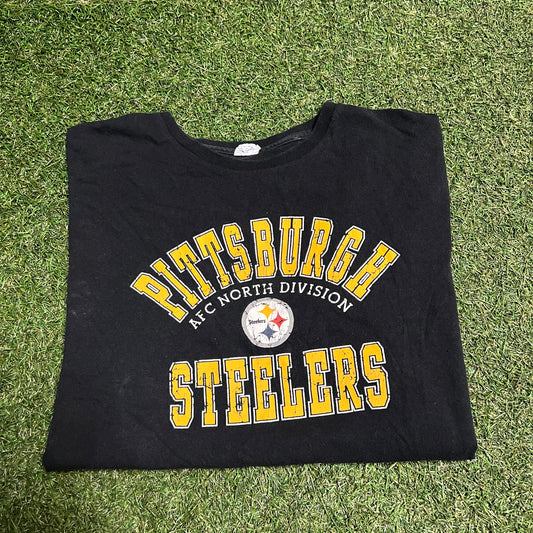 2010s Pittsburgh Steelers AFC North Division Black Tee Size XL USED v15318
