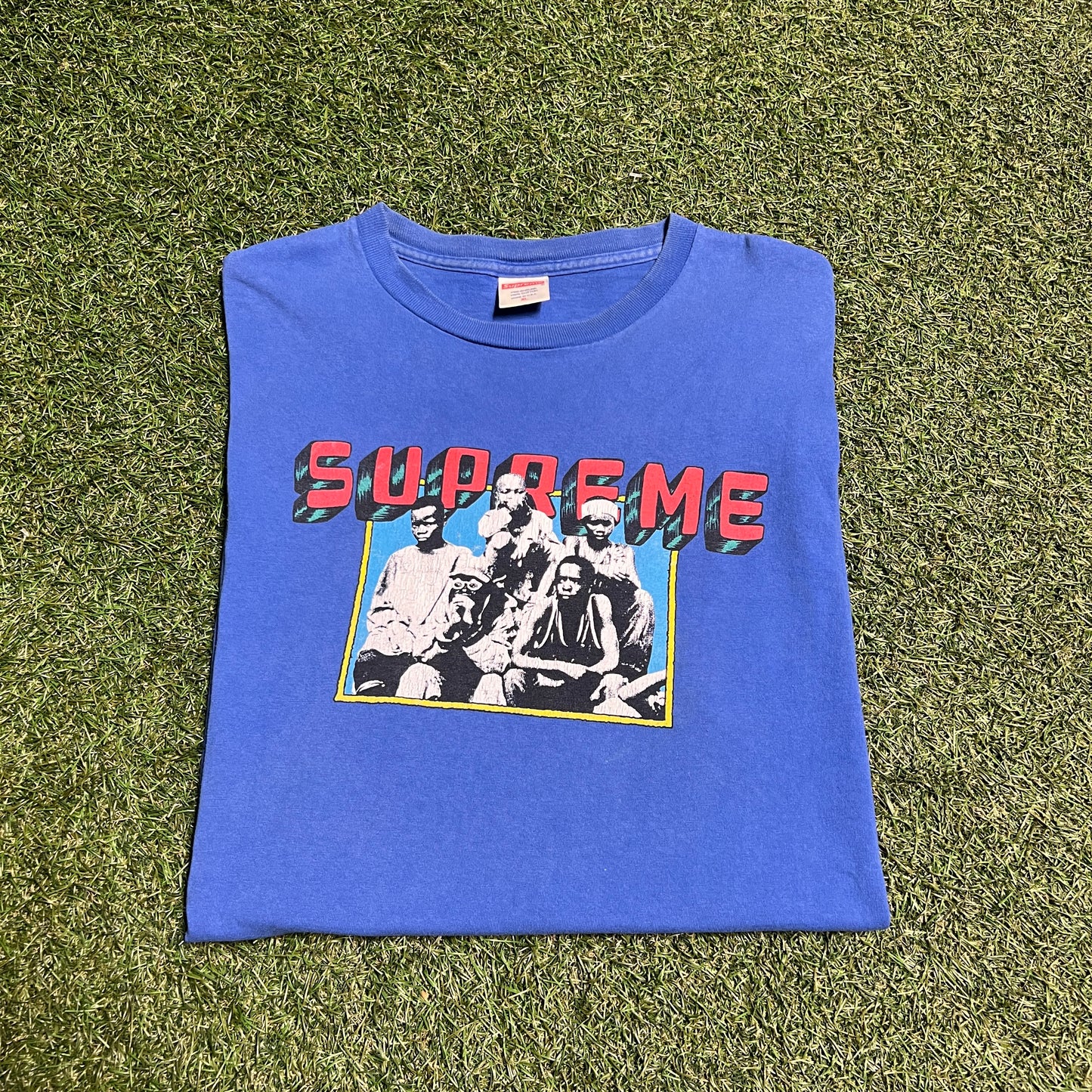 Supreme 2009 slum kids tee blue Size XL USED x11797