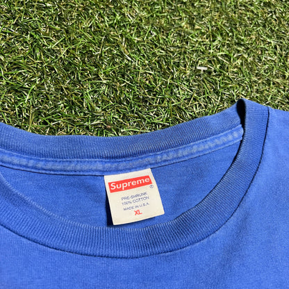 Supreme 2009 slum kids tee blue Size XL USED x11797