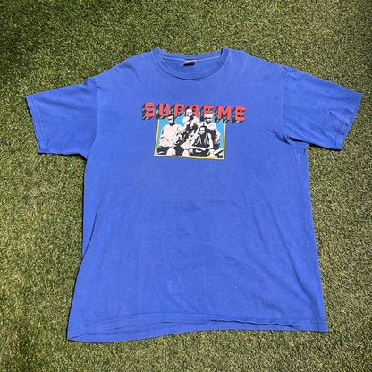 Supreme 2009 slum kids tee blue Size XL USED x11797