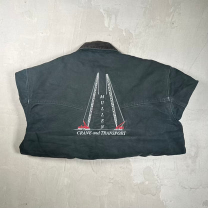 1990s Carhartt Santa Fe Workwear Crane Transport Zip Up Black Jacket Size Large USED v20451