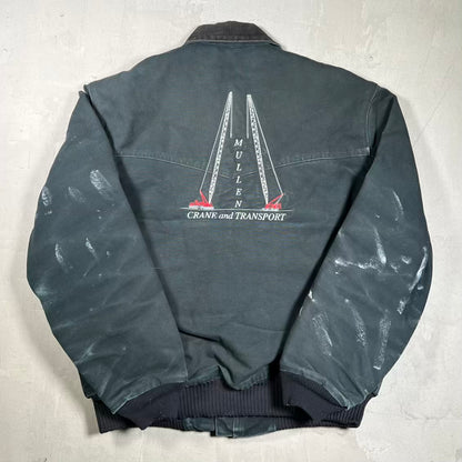 1990s Carhartt Santa Fe Workwear Crane Transport Zip Up Black Jacket Size Large USED v20451