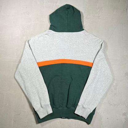 Y2K Polo Sport Ralph Lauren Green/Orange Zip Up Hoodie Size XL USED v20449