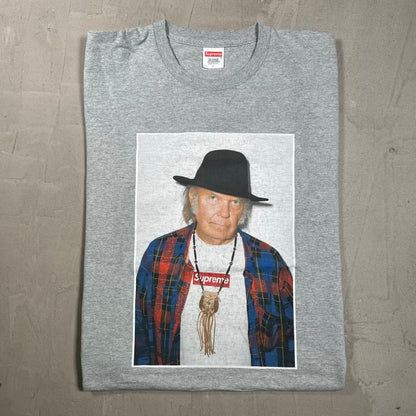 Supreme Neil Young (2015) Photo Grey Tee Size Large USED x18982