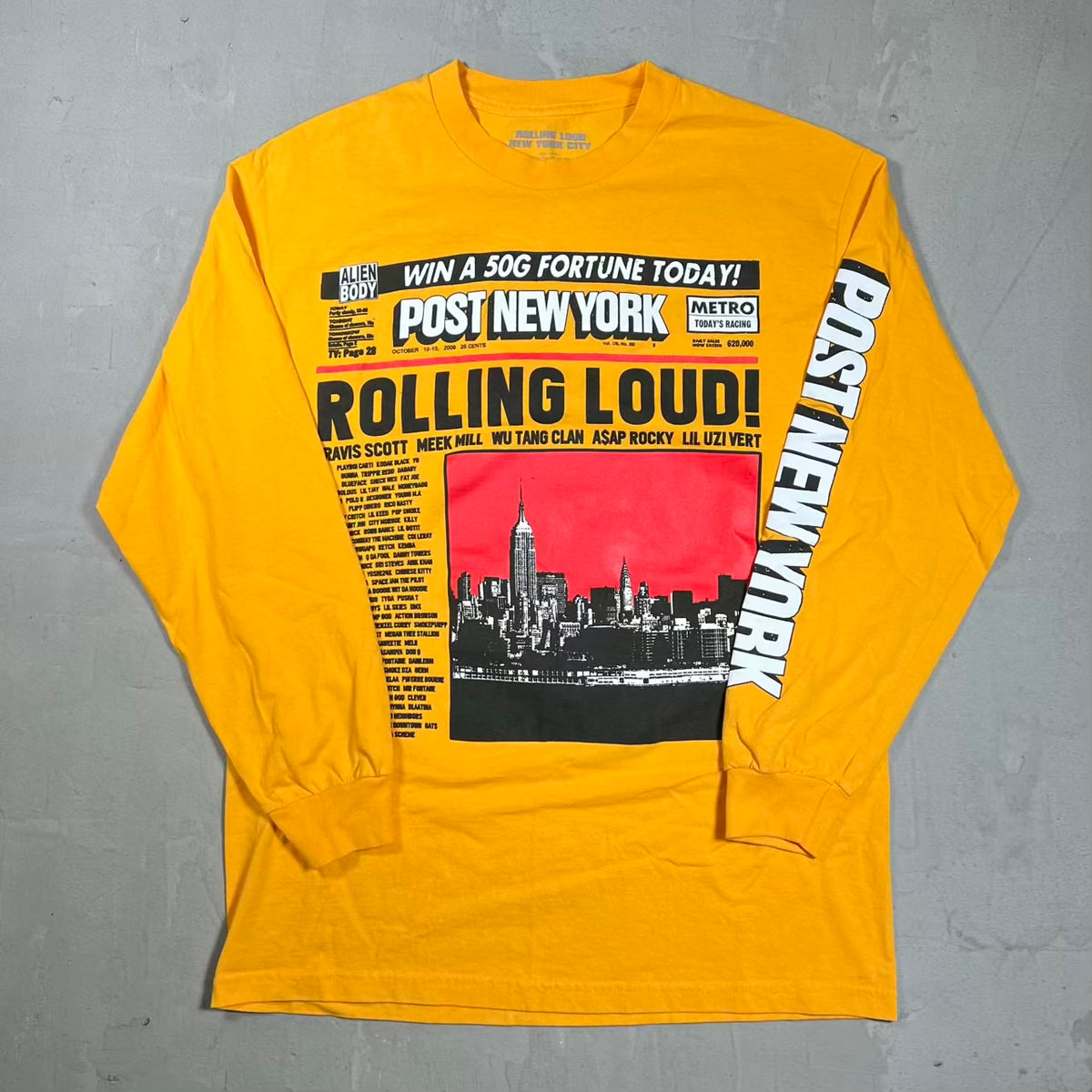 Alien Body × Rolling Loud NYC 19 Post Show Tee Size Large USED X18990