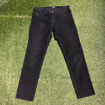 Gucci Black Corduroy Pants Size 44 (mens 30) USED x12780