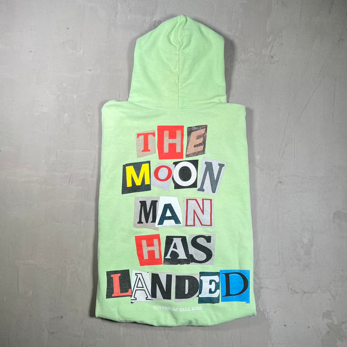 Kid Cudi "I Love New York" Hoodie Lime Green Size Large USED X18991