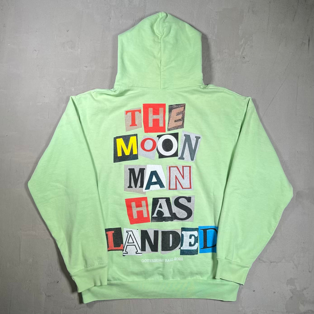 Kid Cudi "I Love New York" Hoodie Lime Green Size Large USED X18991