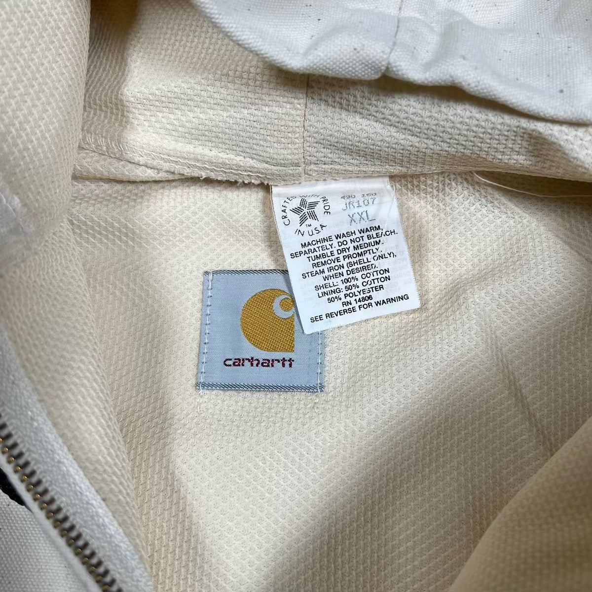 1990s Carhartt JR107 Active Cream Jacket Size XXL NEW v20456