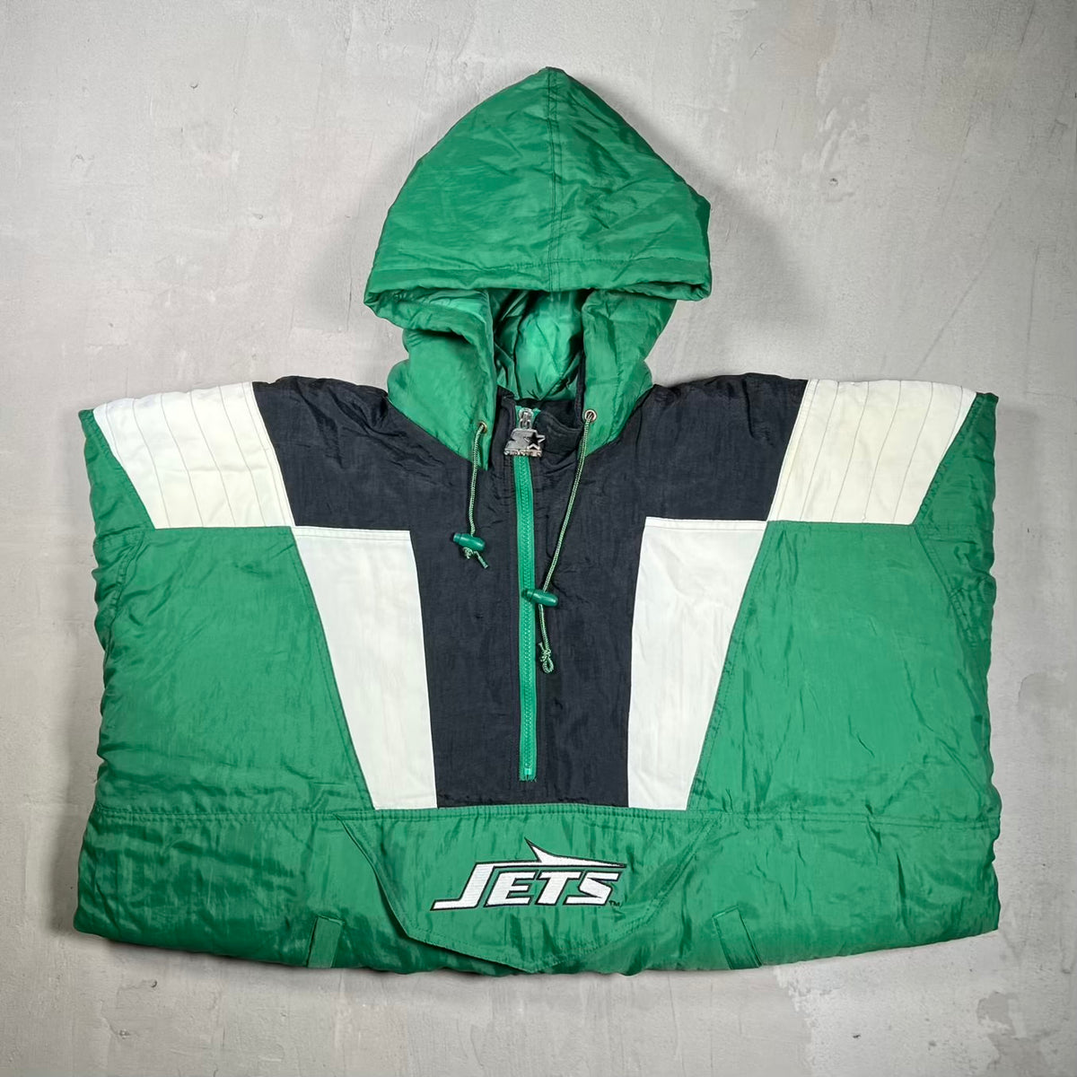 1990s Jets Starter Green Pullover Jacket SIze XXL USED v20457