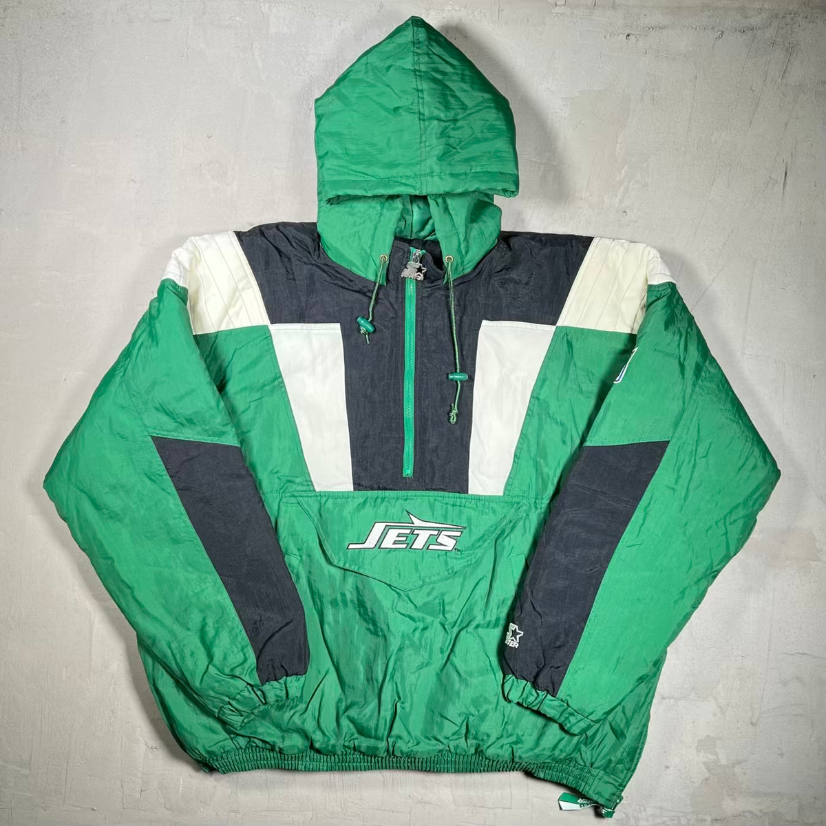 1990s Jets Starter Green Pullover Jacket SIze XXL USED v20457