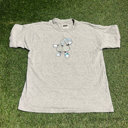 1990s Hersheys Kiss Gliter Grey Tee Size Large USED v15323