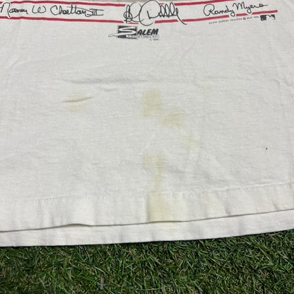 1990 Cincinnati Reds Nasty Boys White Tee Size XL USED v14242