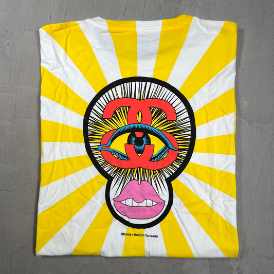 2013 Stussy Keiichi Tanaami White/Yellow Tee Size XXL NEW x19012