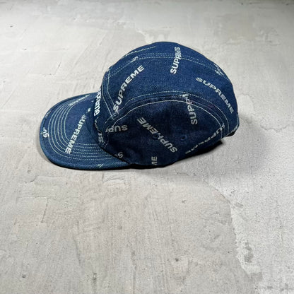 Supreme Glitter Logo Blue Denim Box Logo Hat (2017) NEW x19003