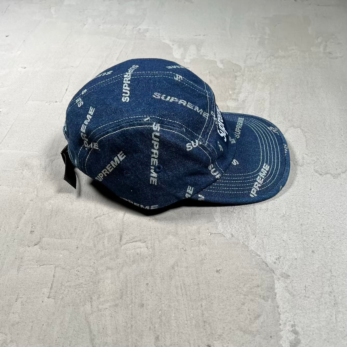 Supreme Glitter Logo Blue Denim Box Logo Hat (2017) NEW x19003
