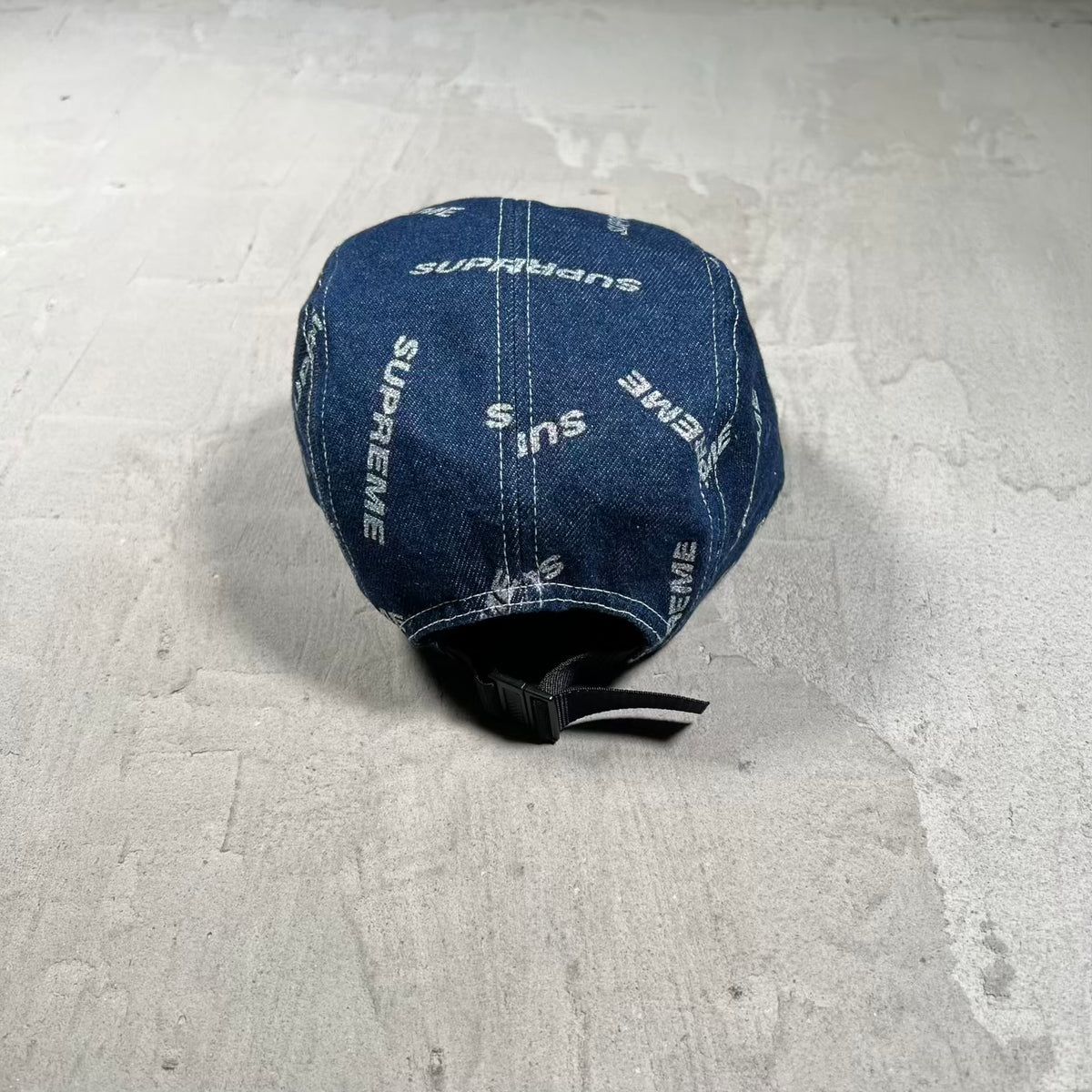 Supreme Glitter Logo Blue Denim Box Logo Hat (2017) NEW x19003