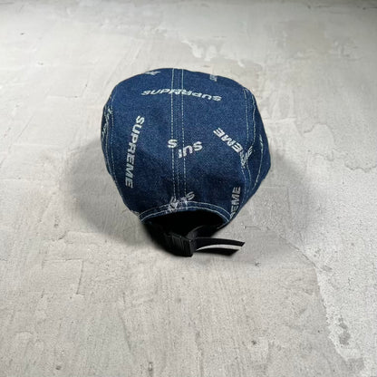 Supreme Glitter Logo Blue Denim Box Logo Hat (2017) NEW x19003