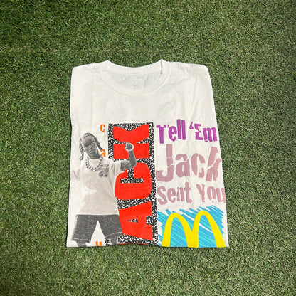 Travis Scott x McDonald's Jack Smile tee white Size Large NEW x11850