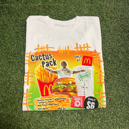 Travis Scott x McDonald's Cactus Pack Vintage Bootleg II tee white Size Large NEW x11849