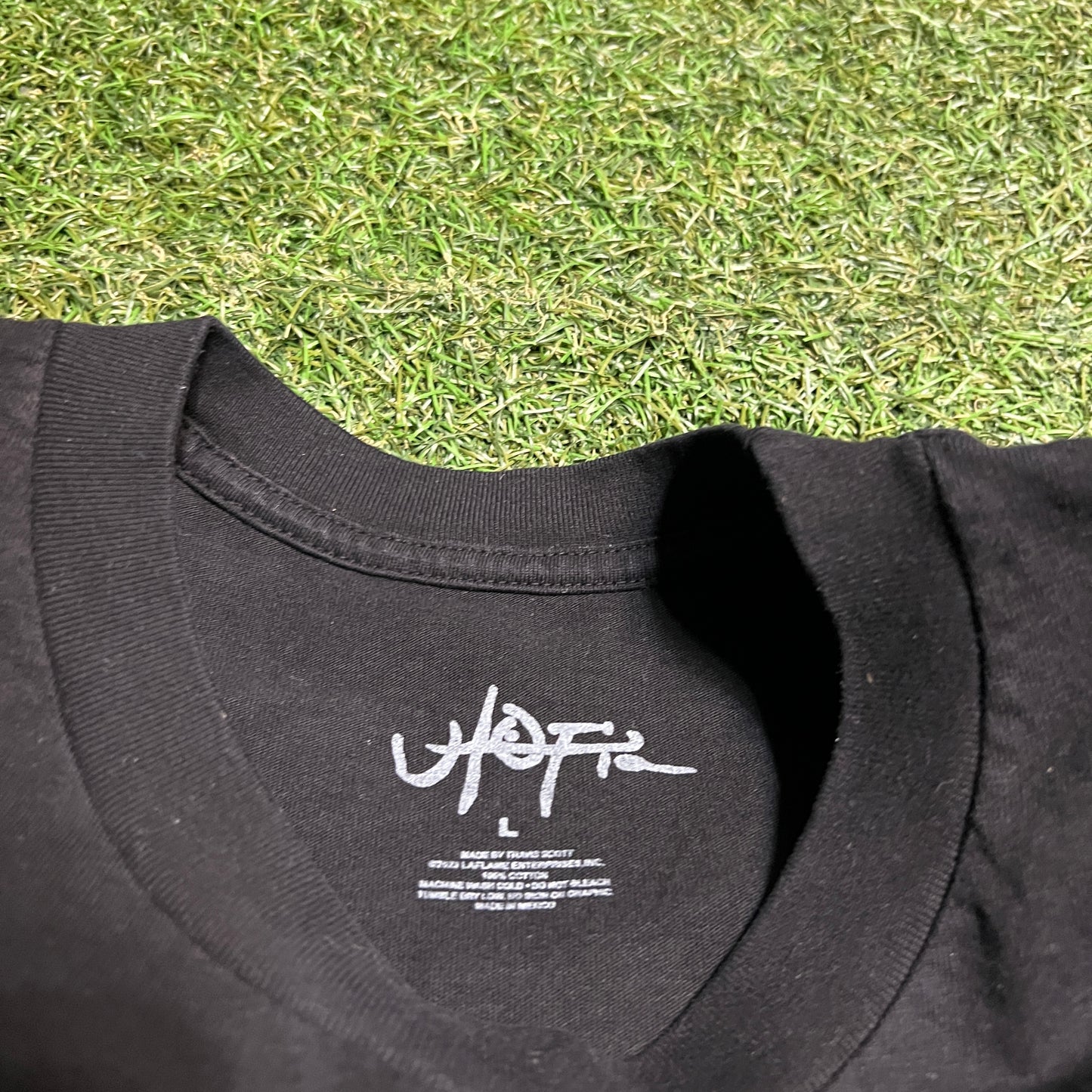 Travis Scott Utopia C5 Black Tee Size Large USED x11814