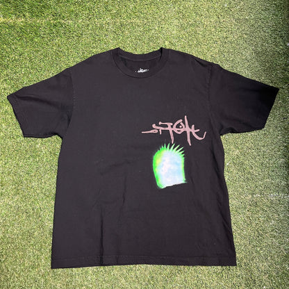 Travis Scott Utopia C5 Black Tee Size Large USED x11814